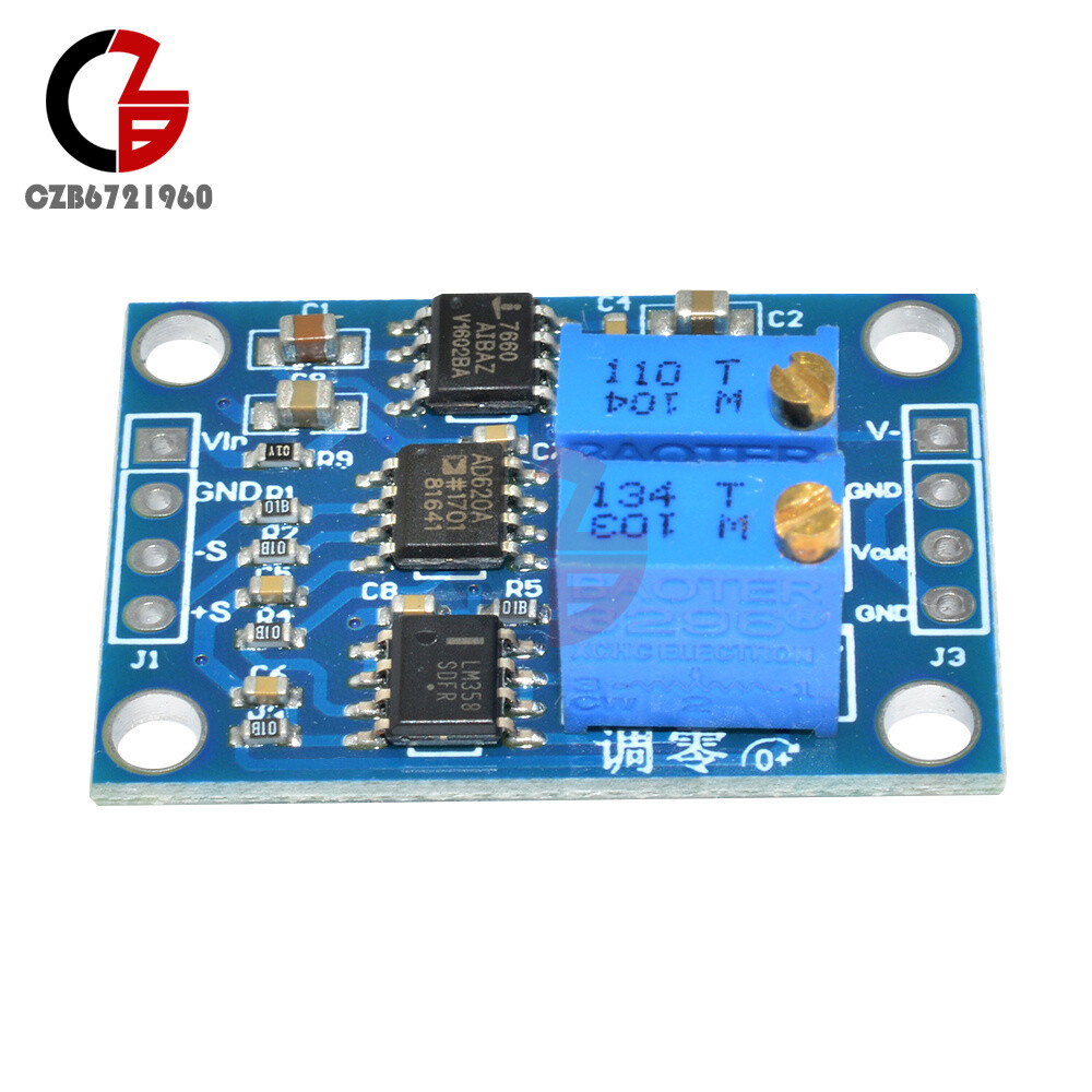 uV/mV Voltage Amplifier Transmitter AD620 Amplify Microvolt Signal Board Module