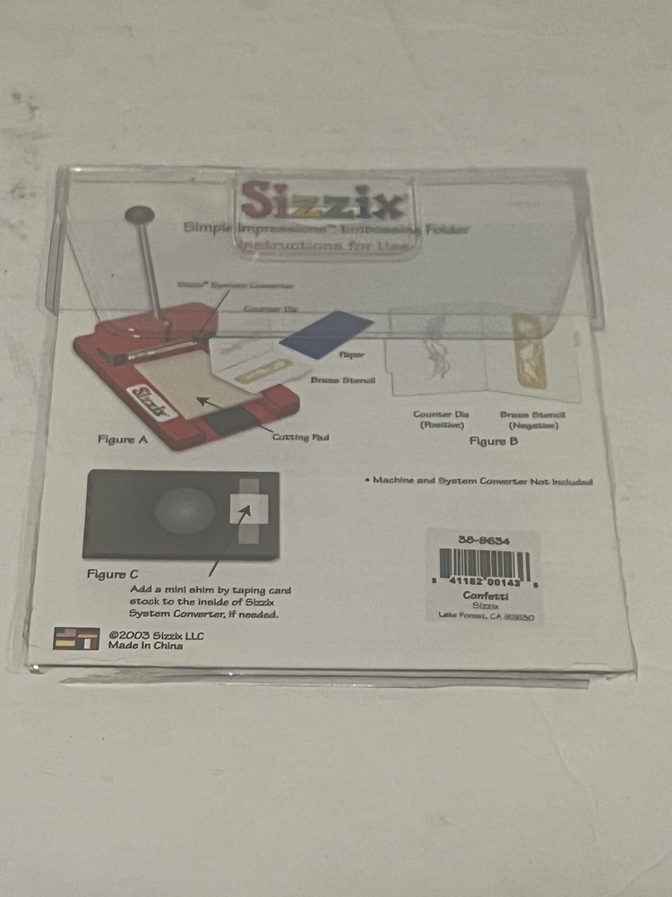 Sizzix Embossing Folder New In Package Confetti