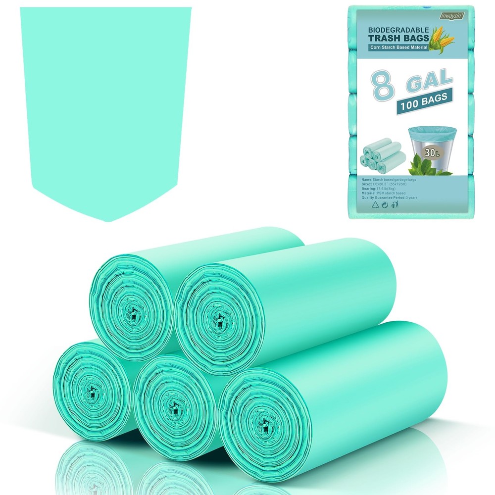 8 Gallon Compostable Trash Bags 100 Count Biodegradable