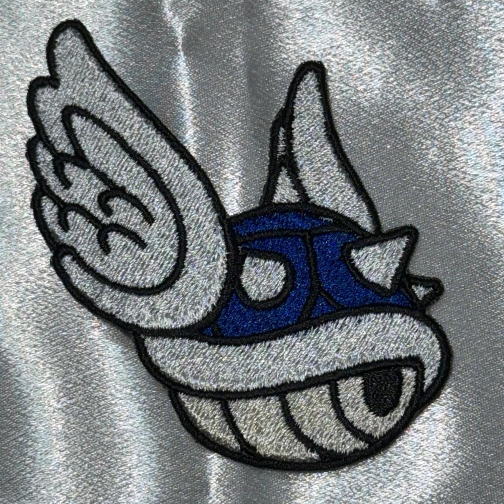 Blue Shell Mario Kart Iron On Embroidery Patch