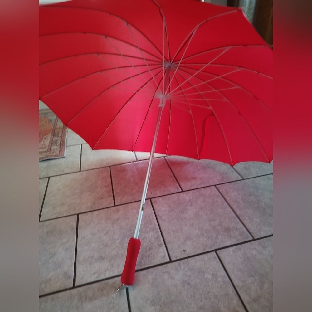 Red Heart Shaped Umbrella With Cover.