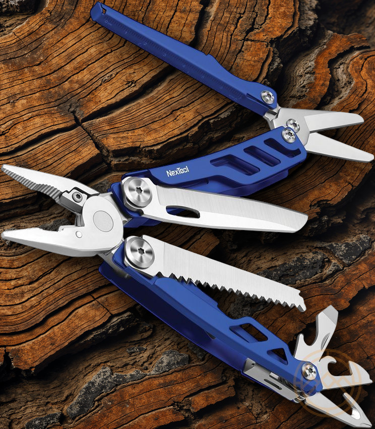 NexTool Flagship Pro Multi Tool Blue Essential Tools Blades Screwdrivers Openers