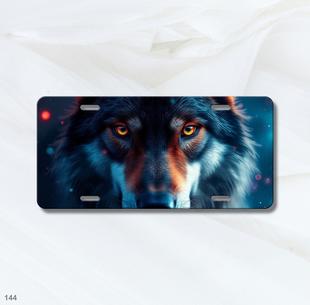 Hyperrealistic Wolf License Plate Your Text Decorative Plate Special Gift
