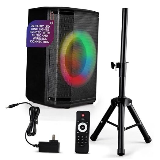 Portable Bluetooth with 8" Inch Woofer, TWS Function, Mic Input, Speaker
