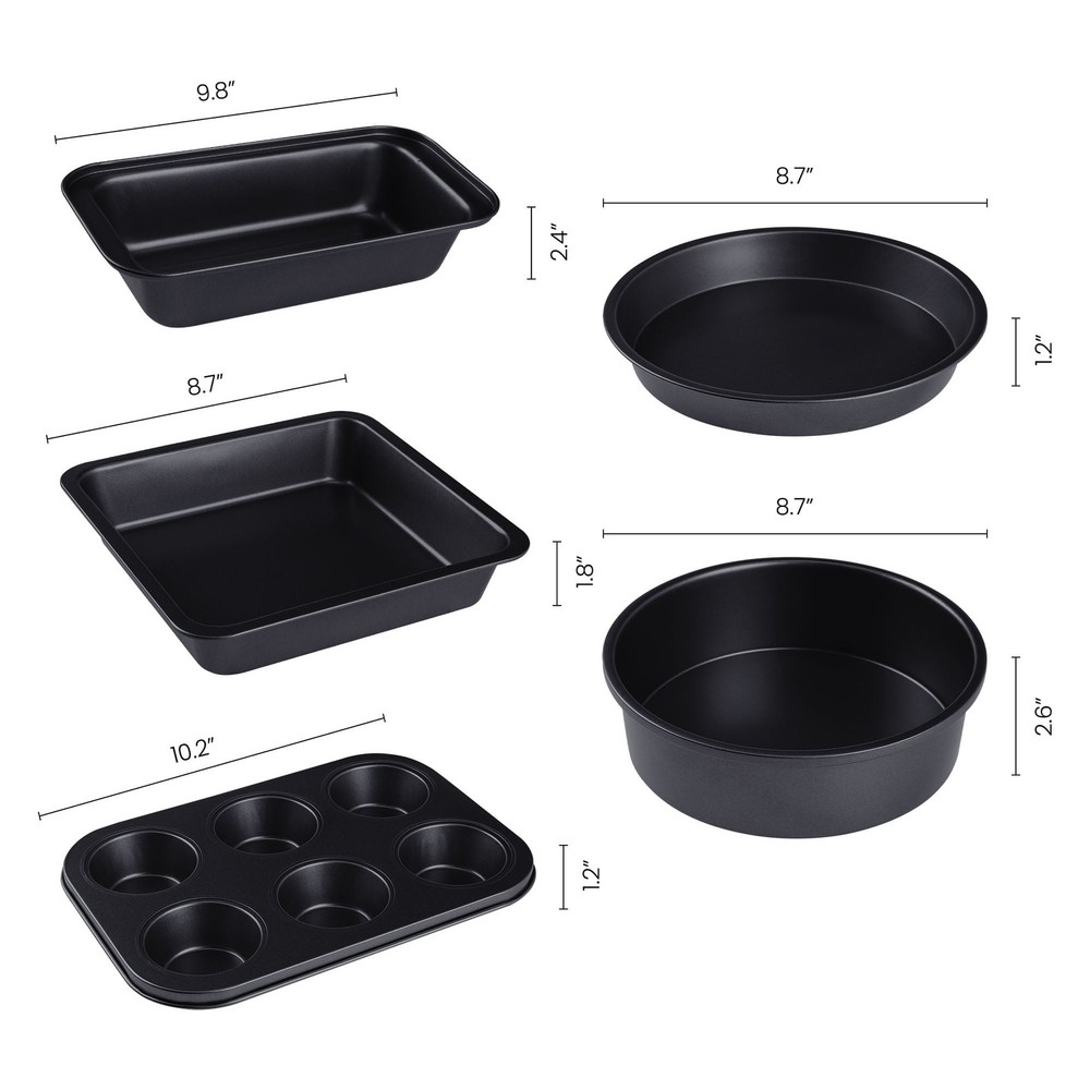 Nonstick Bakeware Set Baking Pans Set Gold 5 Pcs