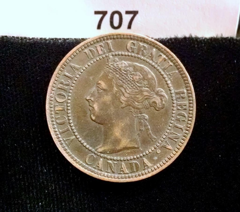 1900 C4 CANADA LARGE ONE CENT COIN #707
