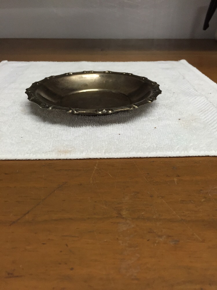 Silver Plated Made In England Engraved Trinket Dish