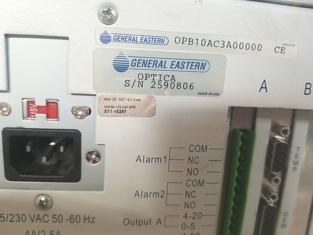 General Electric OPA10AC3A00000 Optica General Eastern Dew Point Analyzer. *READ
