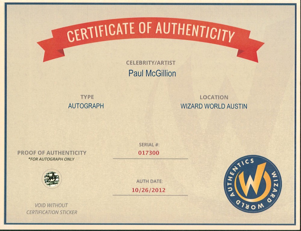 Paul McGillion Stargate Atlantis Authentic Signed 8x10 Photo Wizard World