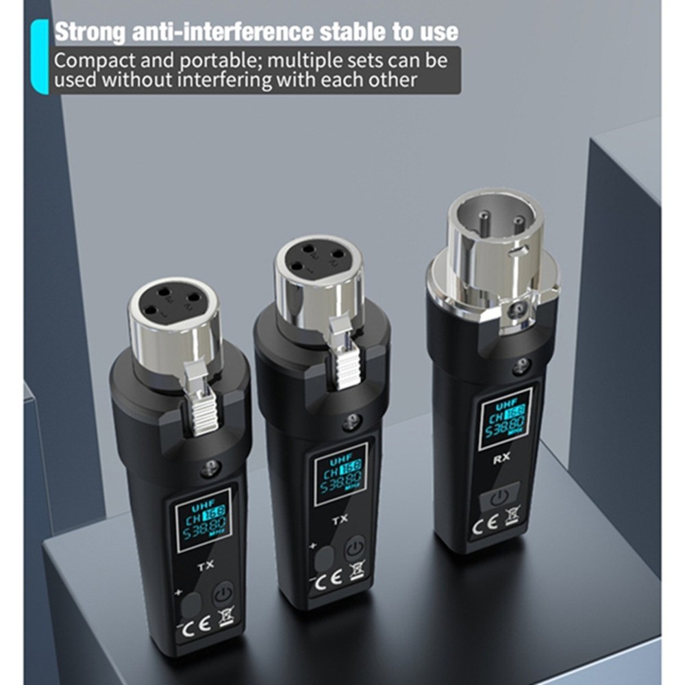 UHF Microphone System Adapter XLR Transmitter and Receiver for Dynamic2373