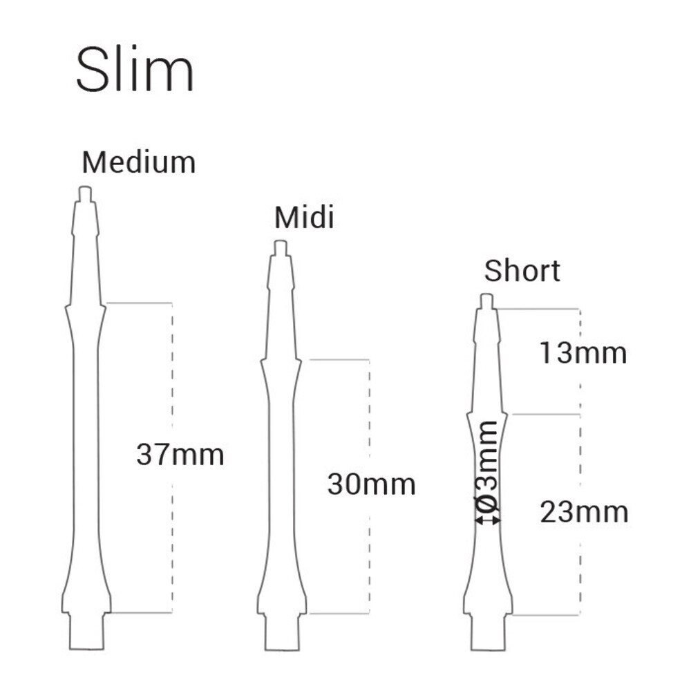 Harrows Clic Slim Medium 2ba Dart Shafts - Aqua