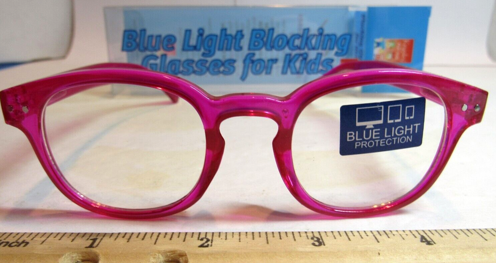 PINK Kids Blue Light Blocking Glasses School Computer Gaming Eye Protection