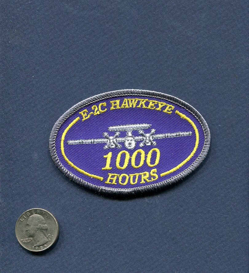 Original E-2C HAWKEYE 1000 Flight Hours US NAVY Squadron Flight Crew Patch