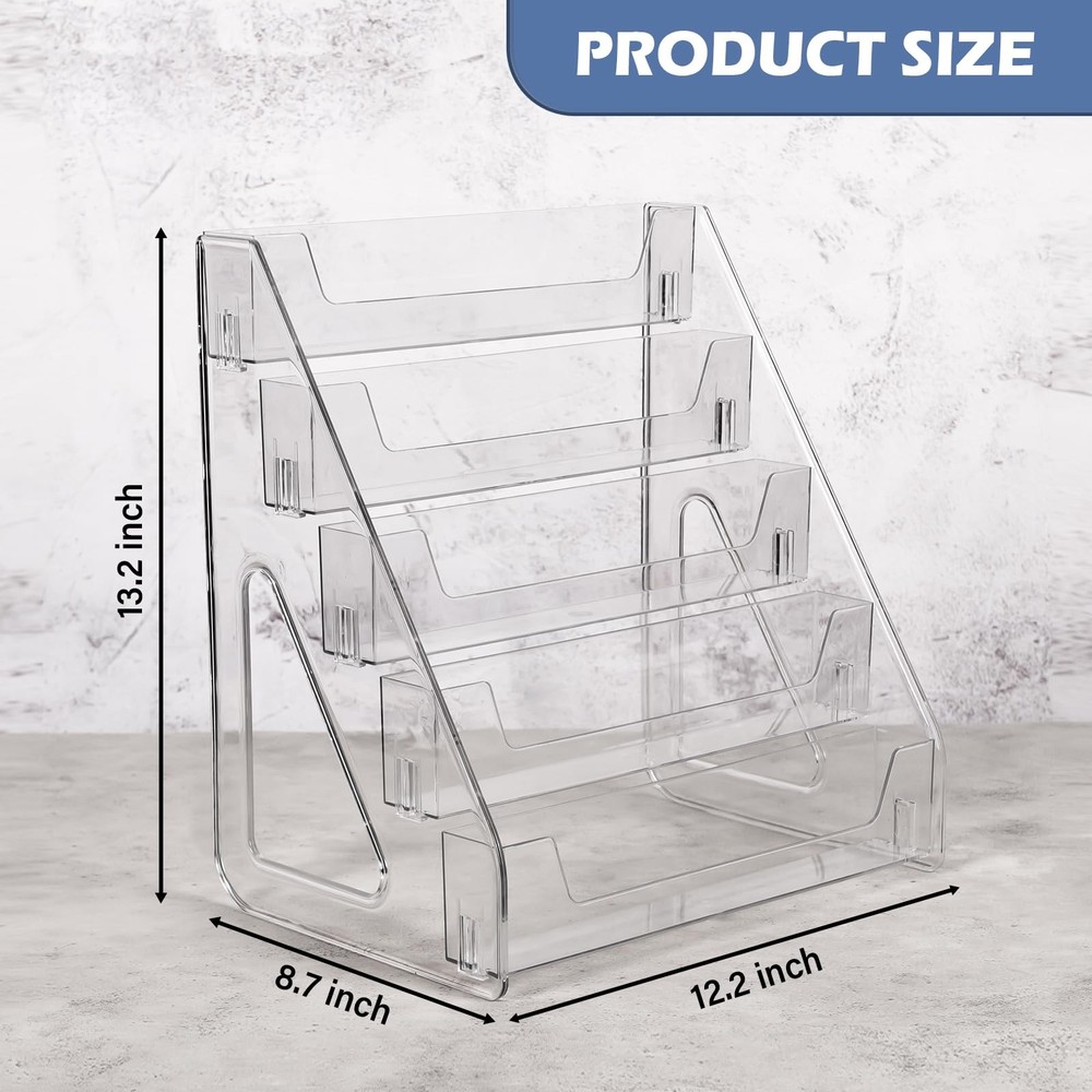 CELSOL Upgraded 5 Tier Acrylic Card Display Stand, Clear 5 1 Pack,