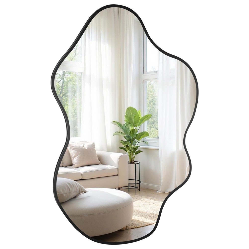 Black Clouds Irregular Wall Mirrors 24''x36'', Clouds Decorative Modern Mirro...