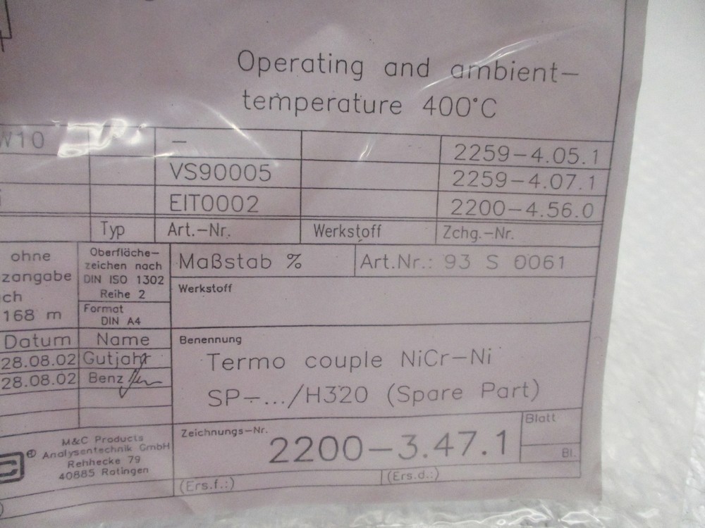 M&C 93S0061 THERMOCOUPLE NSNP