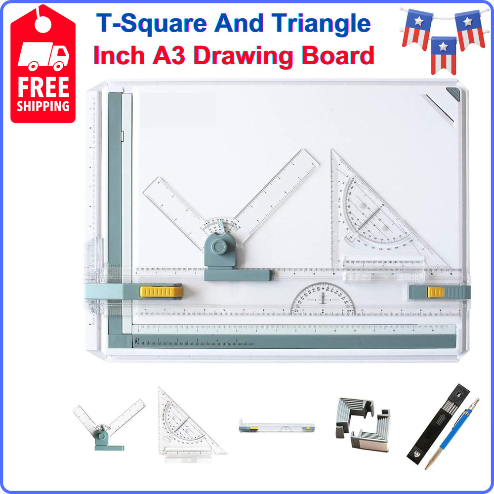A3 Drawing Board Drafting Table Multifunctional Drawing Board Table w Clear Rule