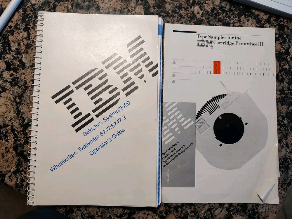 IBM SELECTRIC SYSTEM/2000 WHEELWRITER TYPEWRITER 6747/6747-2 OPERATOR'S GUIDE +