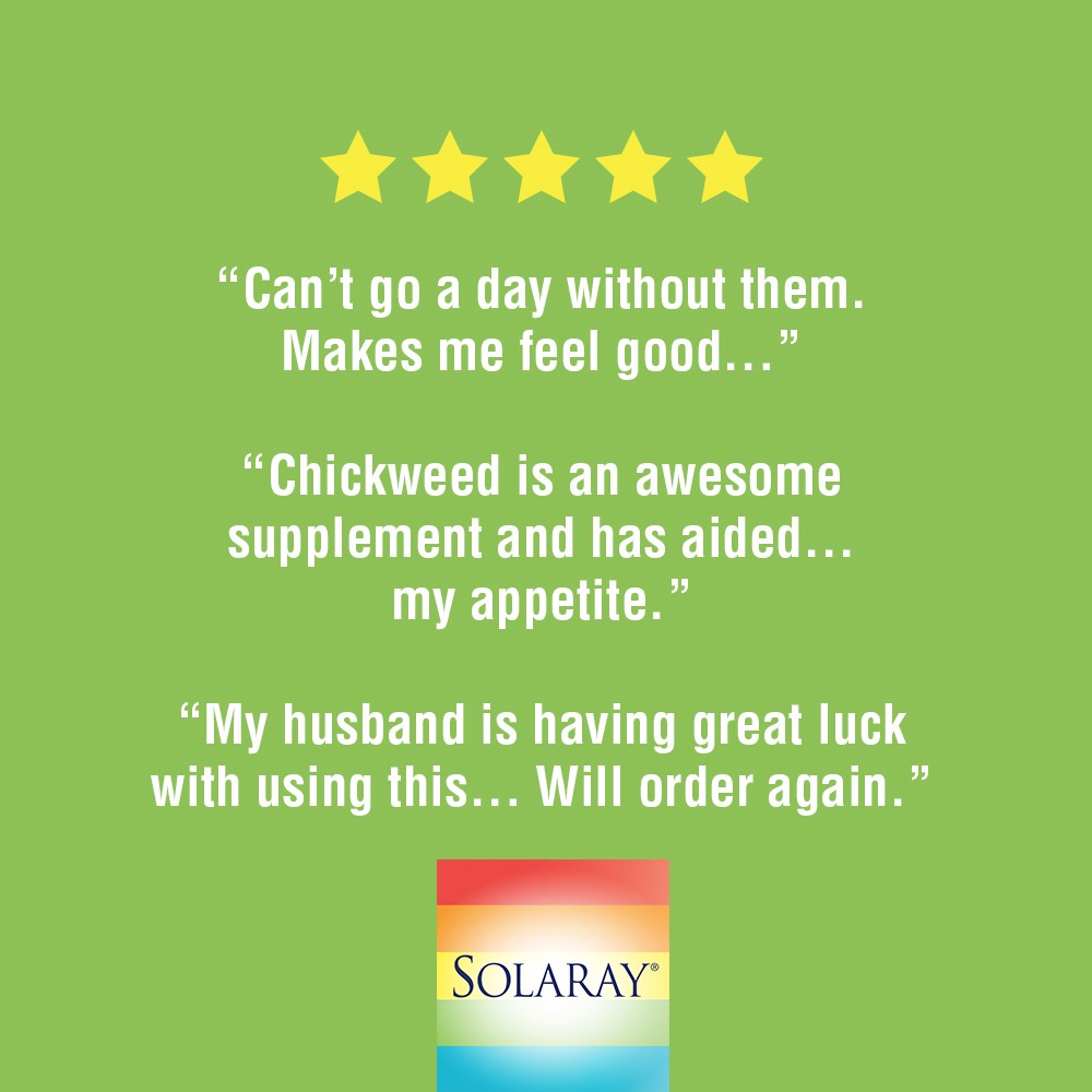 Solaray Chickweed Capsules, 385 mg, 100 Count