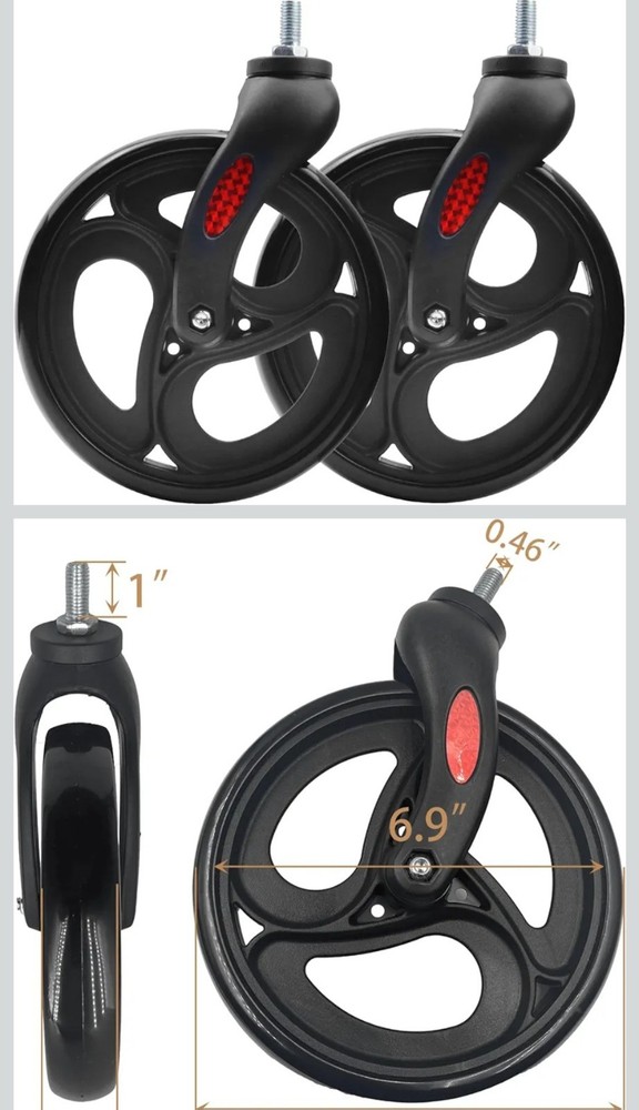 2 Pack 8" Wheelchair Front Wheels Replacement with Front Fork Drive Front...