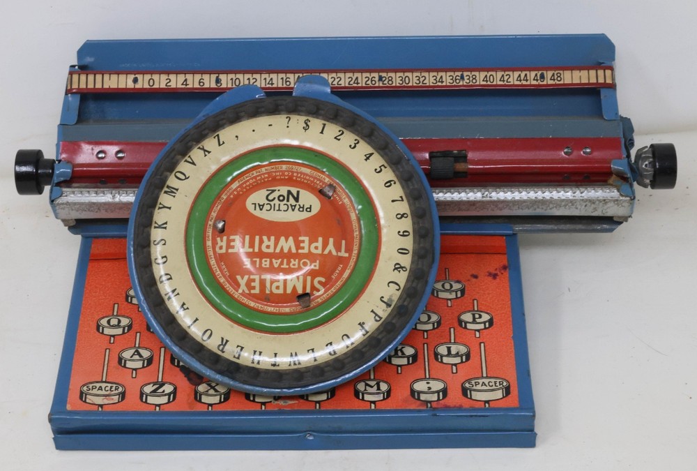 Antique c. 1902 Simplex Practical Dial Typewriter No. 2 With Box