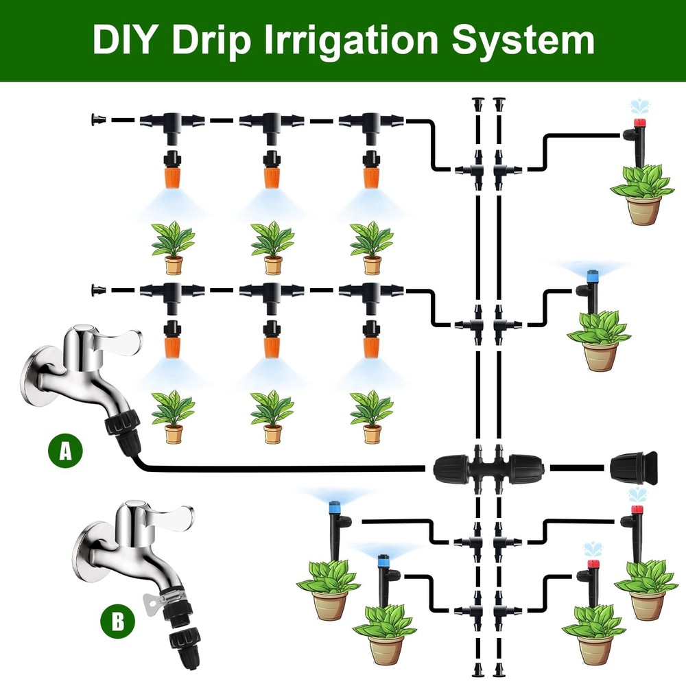 260 FT Drip Irrigation System Kit, Automatic Garden Watering System for Green...