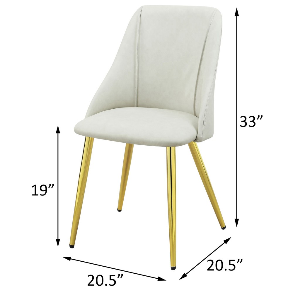 White and Gold Tight Back Side Chairs
