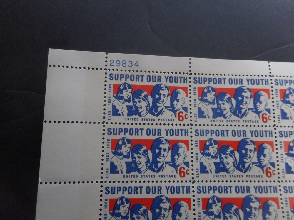Scott 1342, 6 cent, Support our Youth-Elks, Sheet