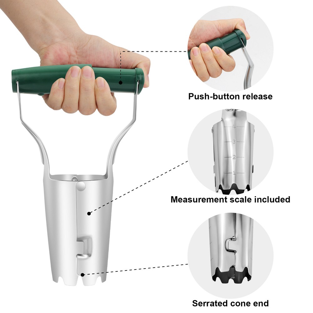 9'' Adjustable Handle Bulb Planter Set Garden Seed Sower Dispenser