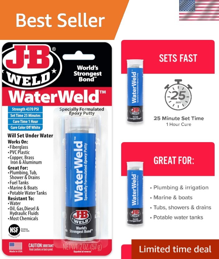 WaterWeld Epoxy Putty Stick - 2 oz., Off White