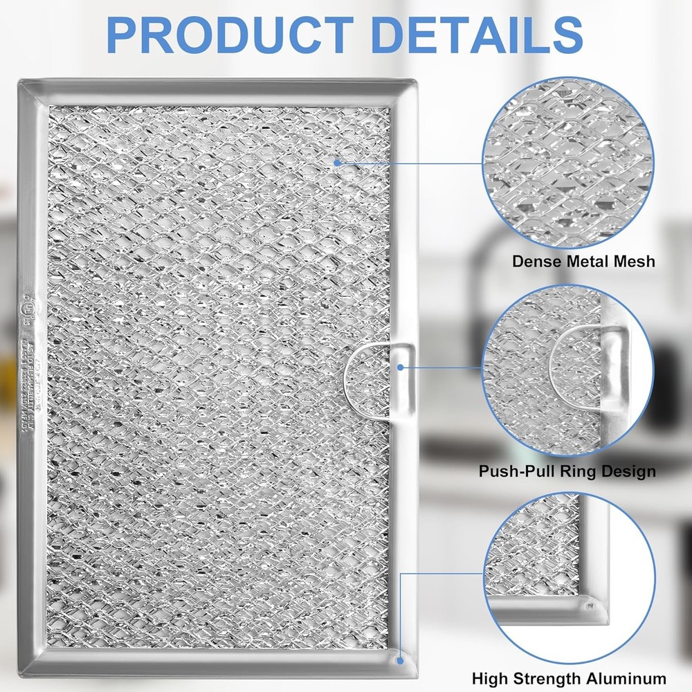 2 Pack Microwave Vent Filter Replacement (5" x 7-5/8")