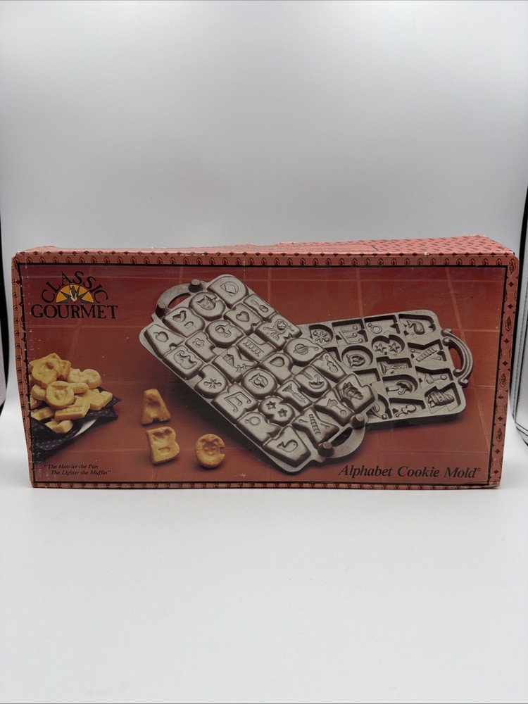 John Wright Cast Iron 1985 Alphabet Cookie Mold USA