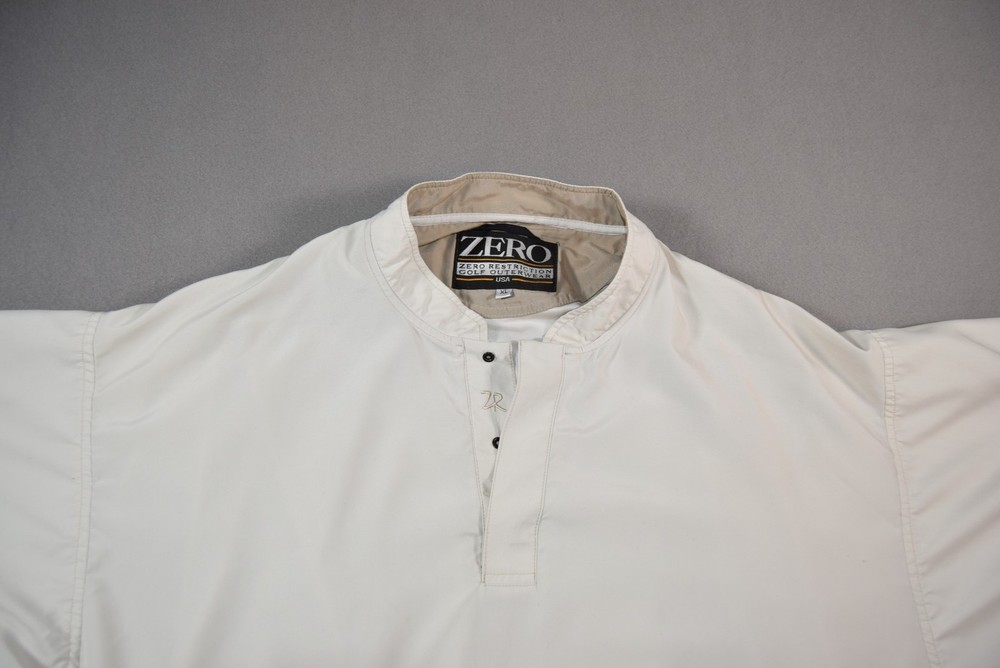 Zero Restriction Jacket Mens XL White Lightweight Windshirt Golf Pullover