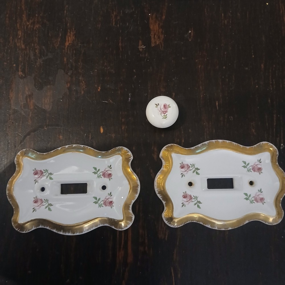 Antique Porcelain Light Switch Covers