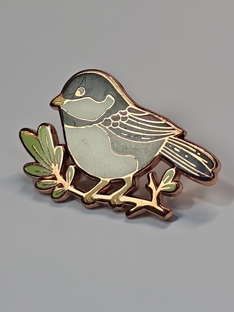 Chickadee Bird On A Branch Lapel Pin