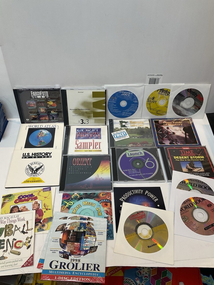 Vintage Apple Macintosh Large CD-Rom Software / Discs Lot