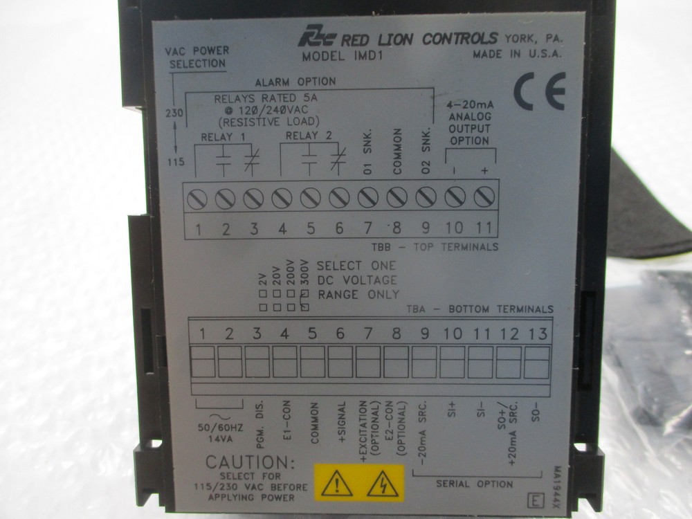 RED LION CONTROLS IMD1 VOLTAGE METER NSNP