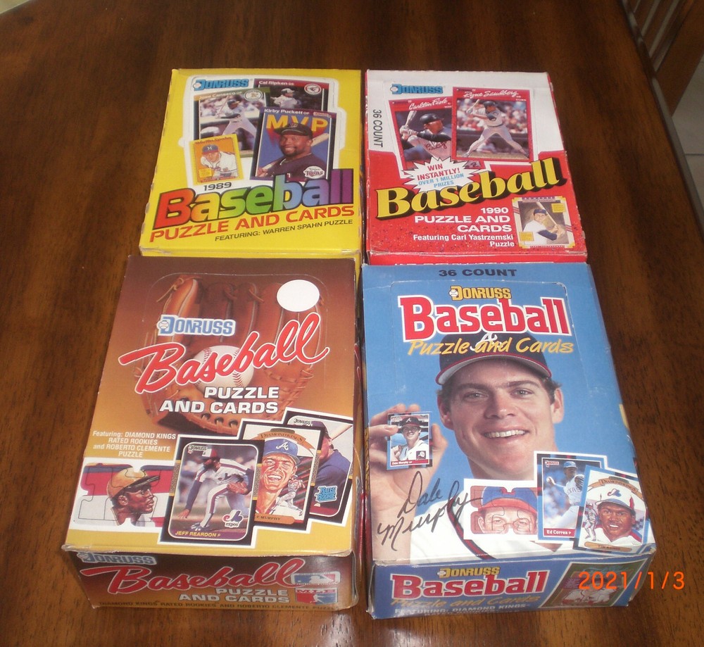 1987 1988 1989 1990 DONRUSS BASEBALL WAX BOX