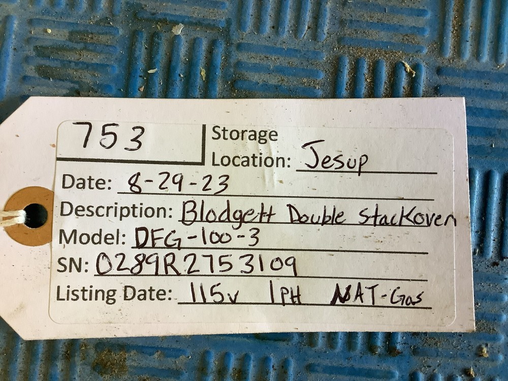 Blodgett DFG-100-3 Convection Oven Double Stack Nat. Gas TESTED
