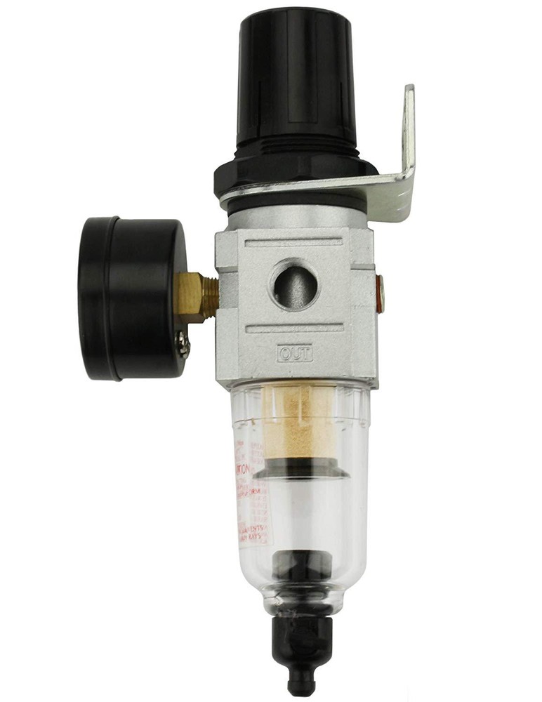 1/4" MINI AIR PRESSURE REGULATOR PARTICULATE FILTER WATER TRAP COMBO COMPRESSOR