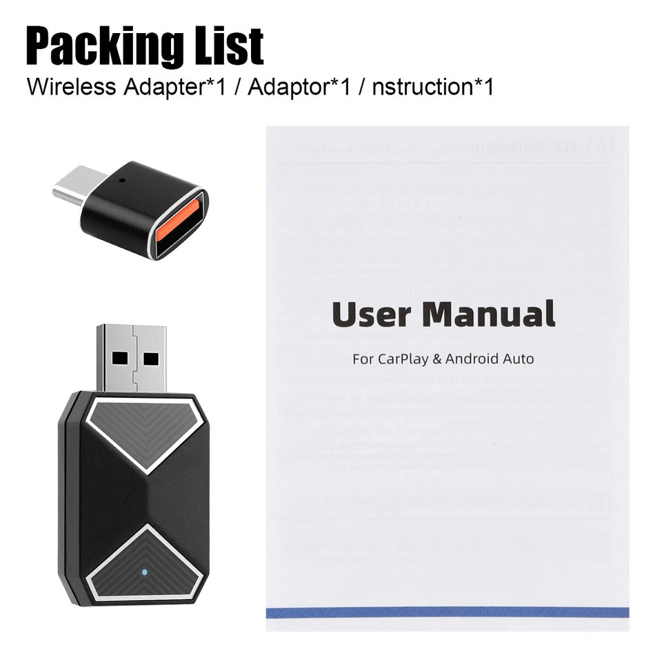 Mini Wireless CarPlay Adapter For Android Auto &Apple USB Car Dongle Connect Box