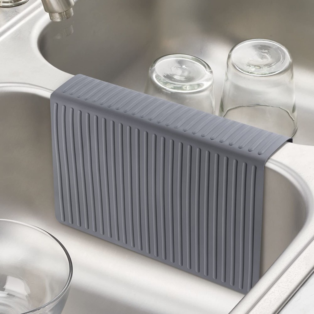 Silicone Sink Mat Divider Grey Kitchen Protector Non Slip Large Size