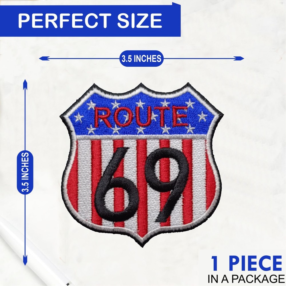 Route 69 Patch Rt.69 Patch Iron On Patch - Sew Patch - Embroidered Patch