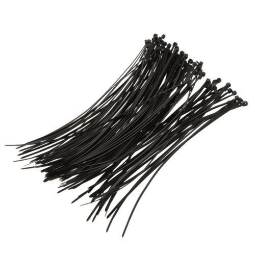 100pcs Black Self Locking Plastic Nylon Cable Ties, Wire Ties 2.5*150mm