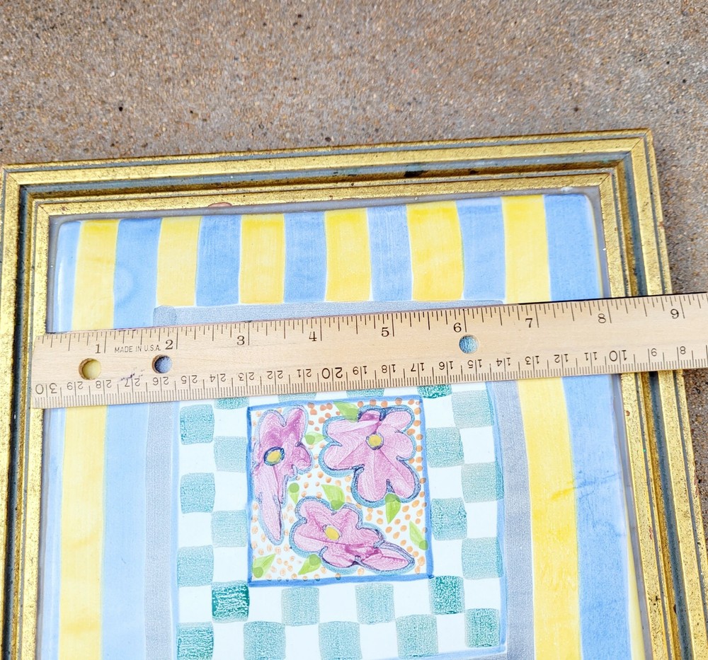 Mackenzie-Childs Myrtle Kitchen Tile 8"x8" Without Frame Gold Framed