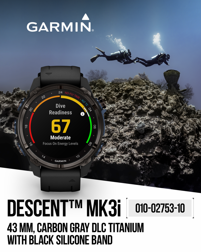 Garmin Descent Mk3i 43 mm Titanium Dive Computer Smartwatch w/ T2 Transceiver