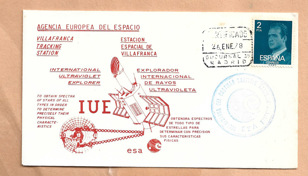 ESA IUE LAUNCH 1978 MADRID TRACKING STA   SPACE COVER