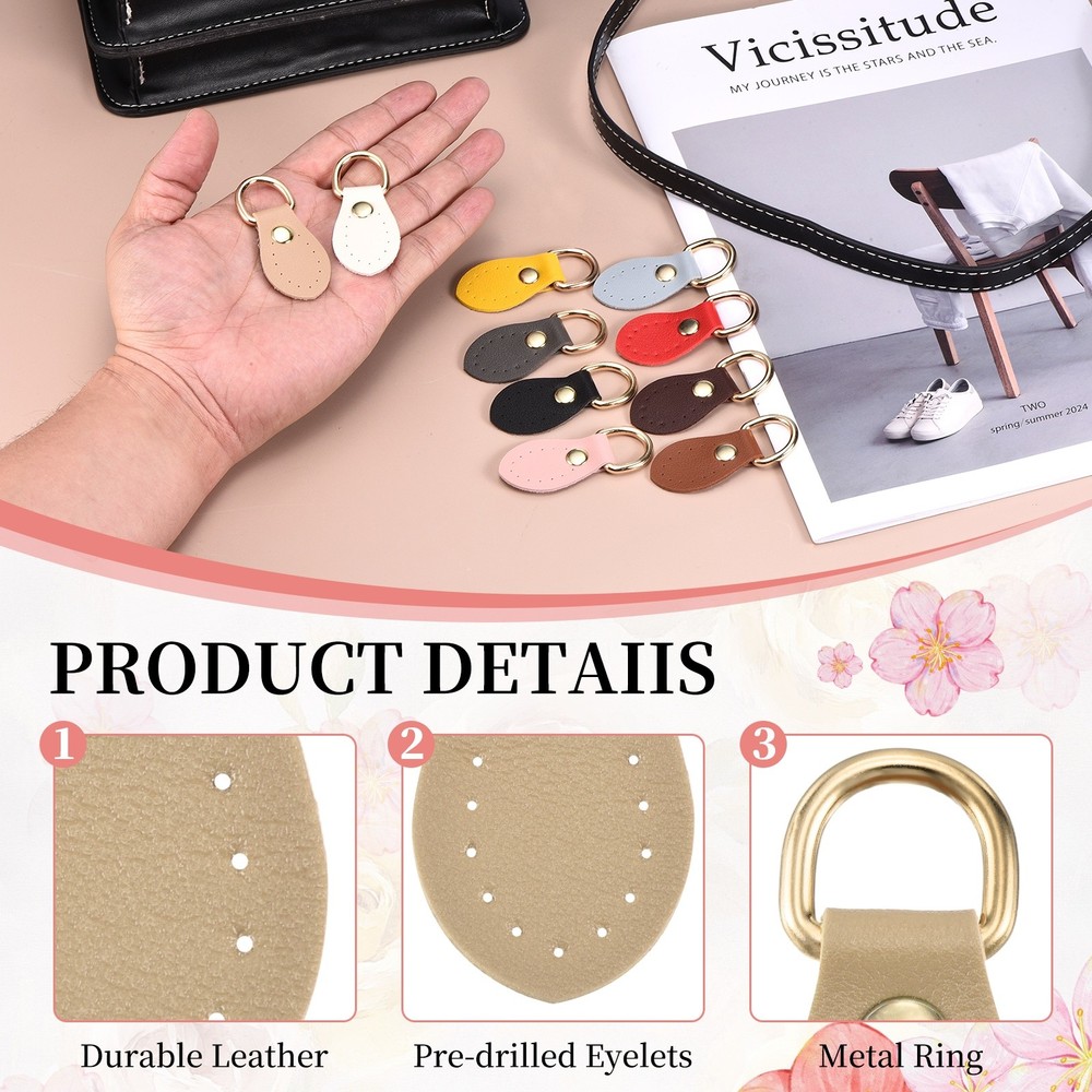 12pcs Hooks Belt Bag for Creation, Brown Shoulder Strap