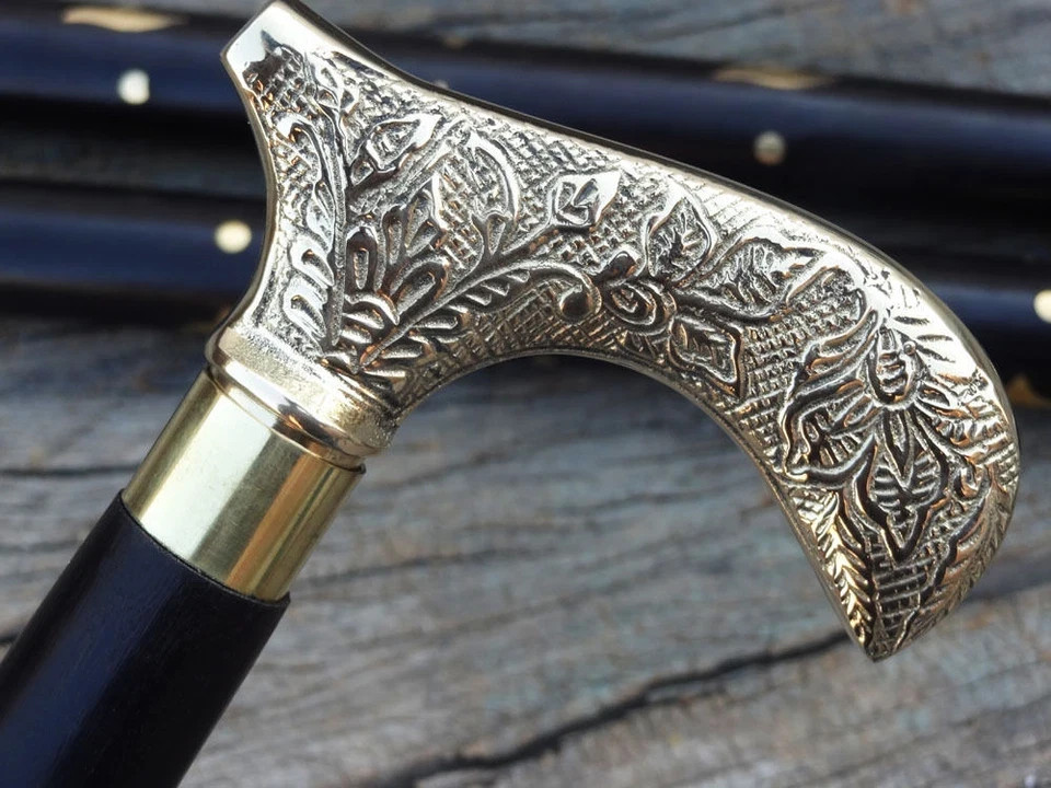 Luxury Victorian Walking Cane – Solid Brass Handle
