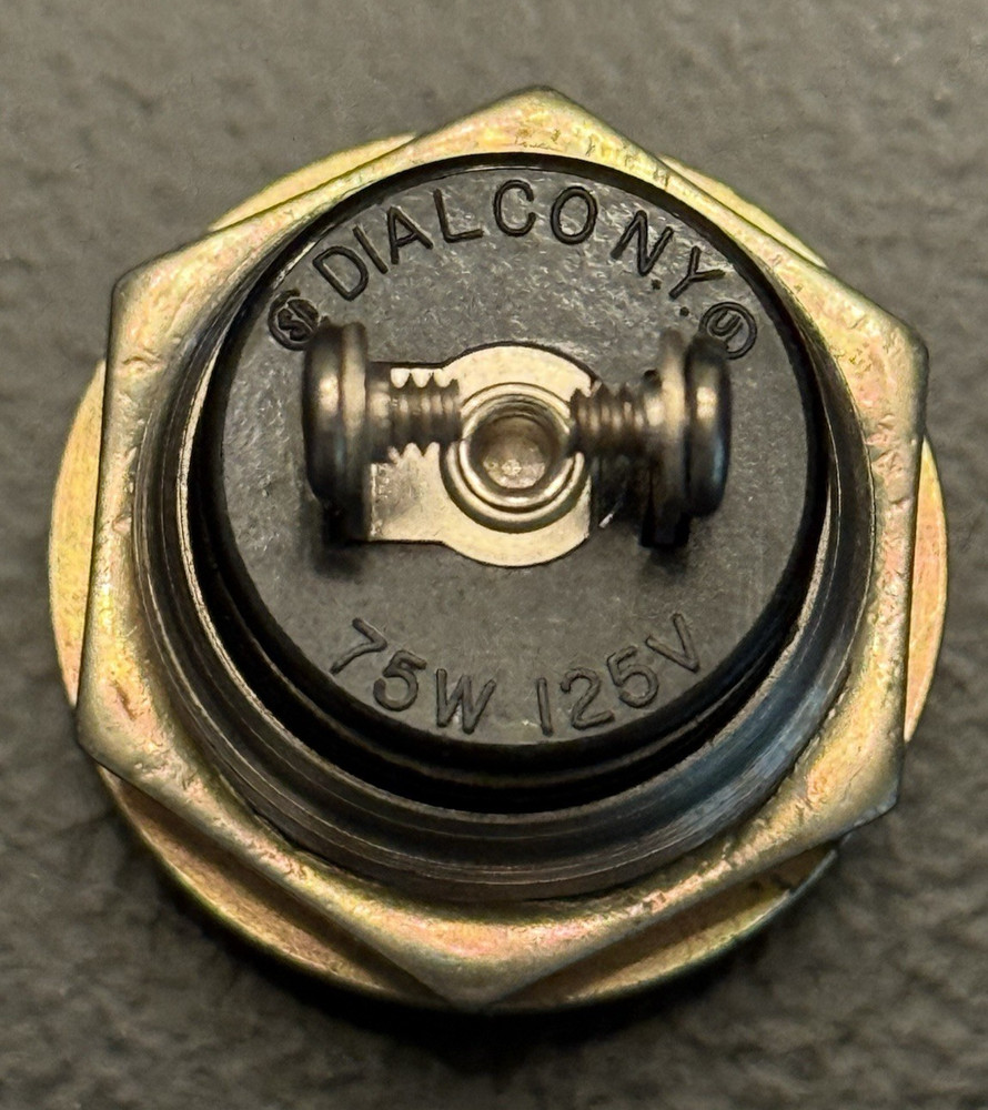 Dialco 75W 125V Indicator Light ~ Green Dome ~ No Bulb